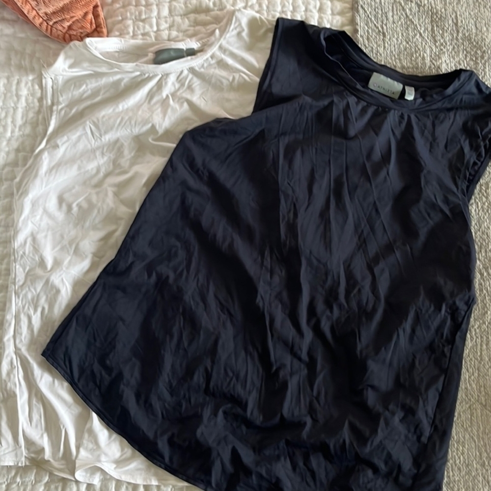 2 Athleta Sunlover UPF Split Back Tulip Tank Tops, XS